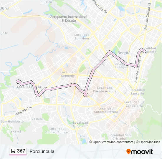 367 Bus Line Map