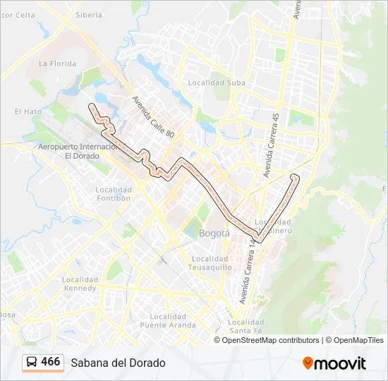 466 Bus Line Map