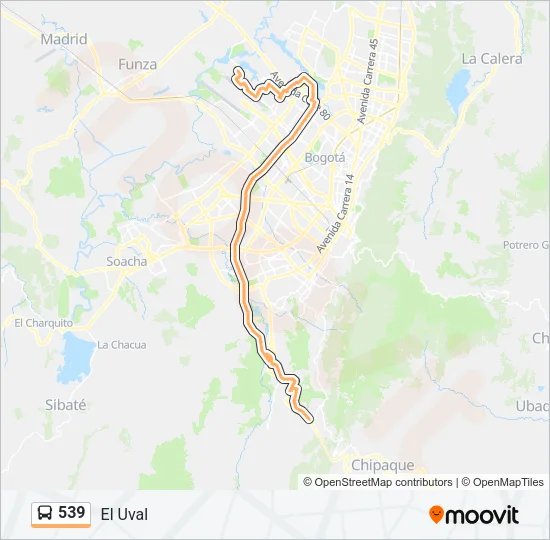 539 Bus Line Map