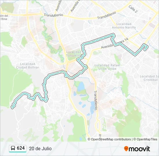 624 Bus Line Map