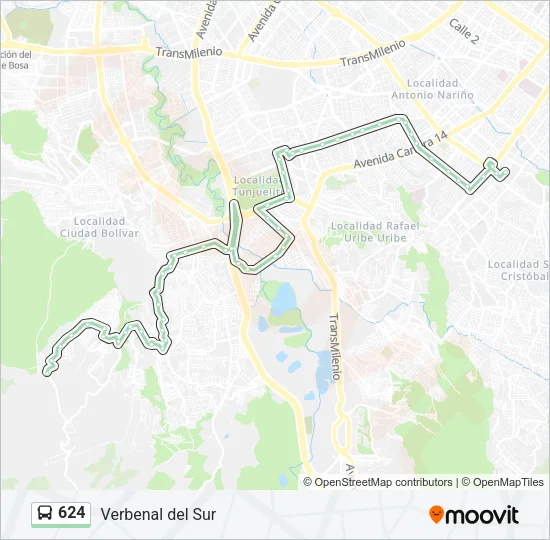 624 Bus Line Map