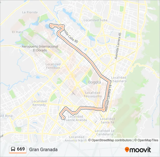 669 Bus Line Map