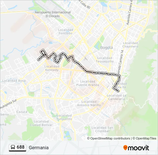 688 Bus Line Map