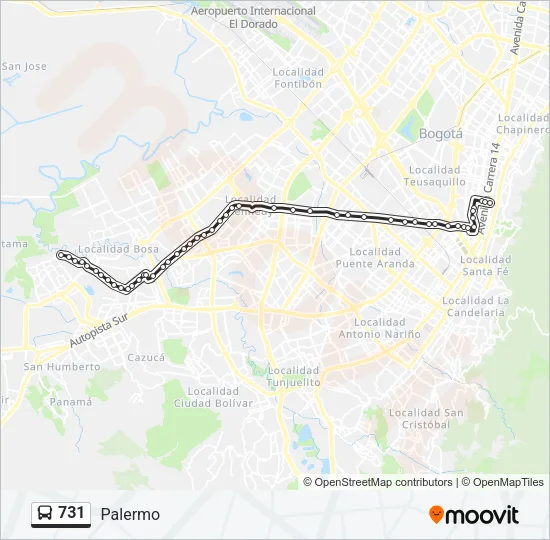 731 Bus Line Map