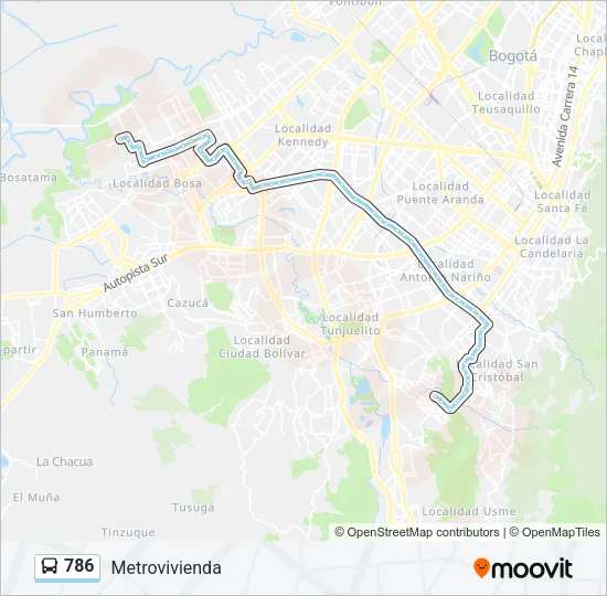 786 Bus Line Map