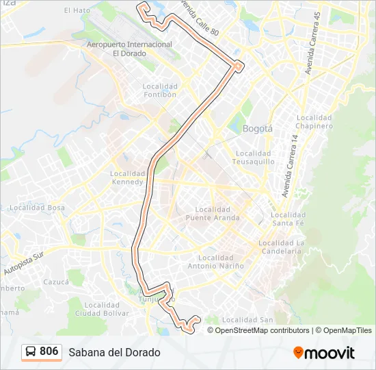 806 Bus Line Map