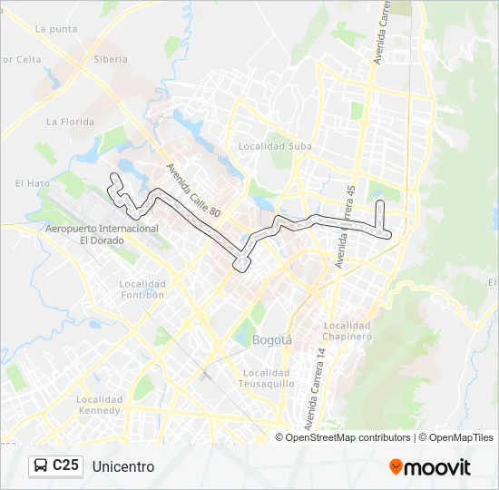 C25 Bus Line Map