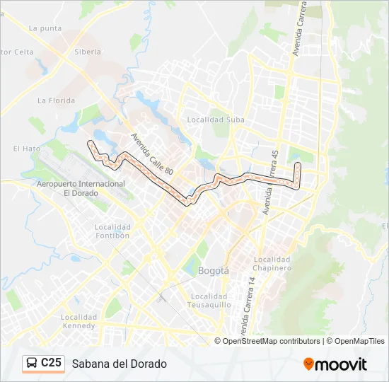 C25 Bus Line Map
