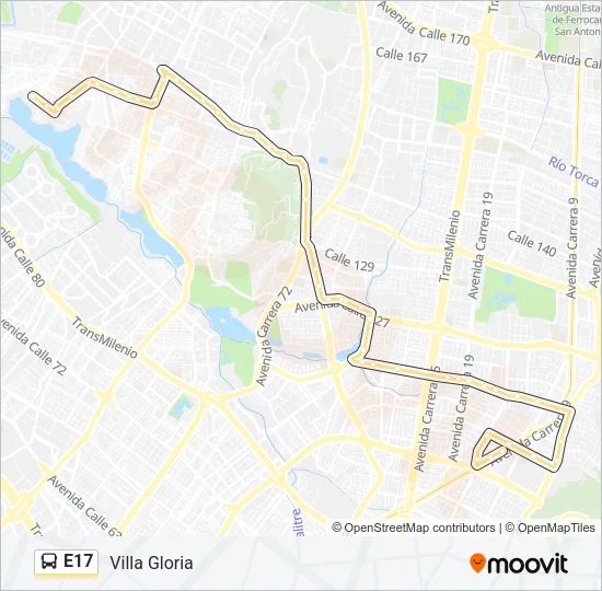 E17 Bus Line Map