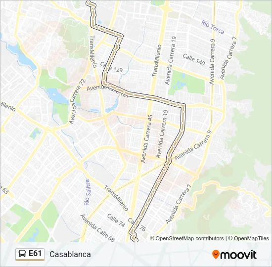 E61 Bus Line Map