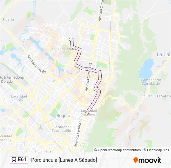 E61 Bus Line Map