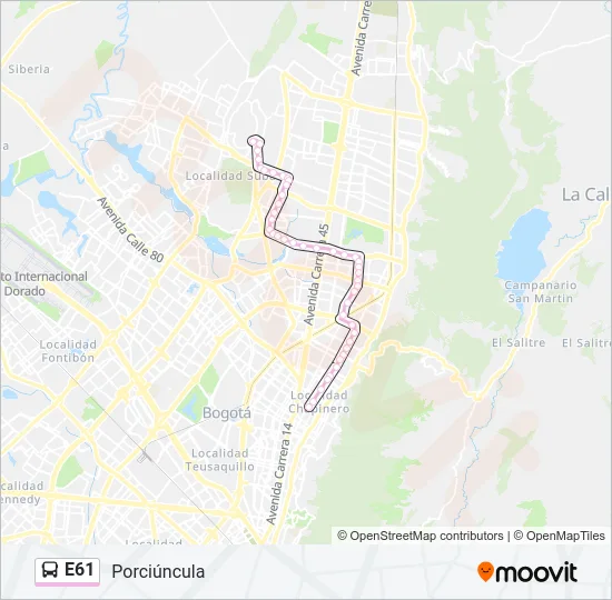 E61 Bus Line Map