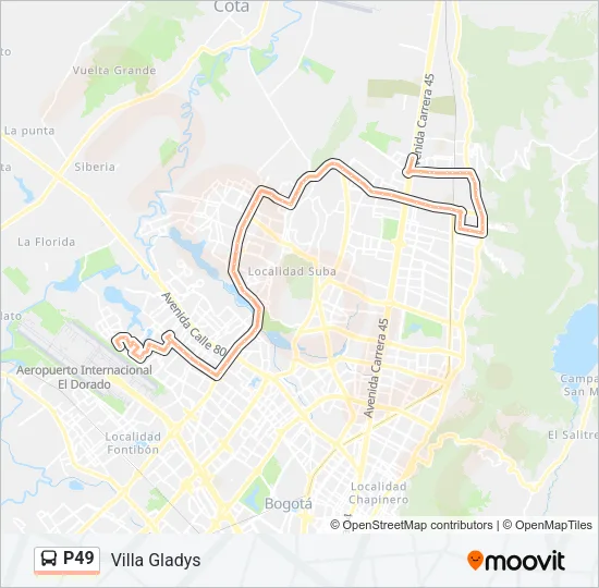 P49 Bus Line Map