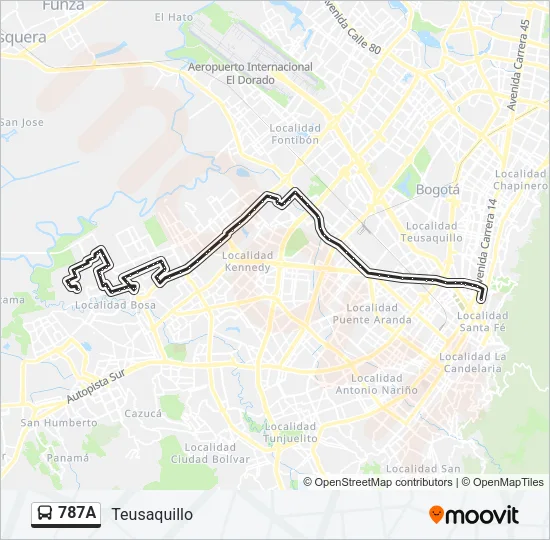 787A Bus Line Map