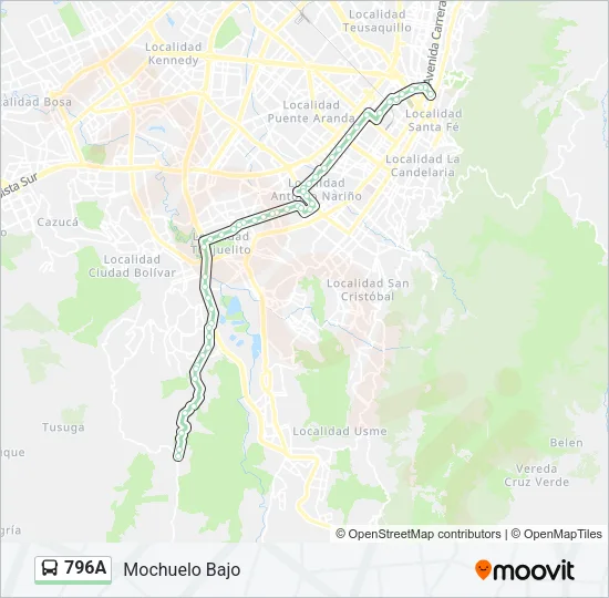 796A Bus Line Map