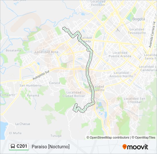 C201 Bus Line Map