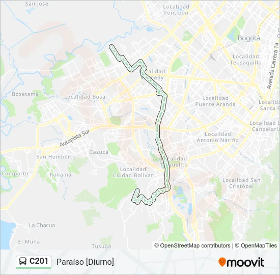 C201 Bus Line Map