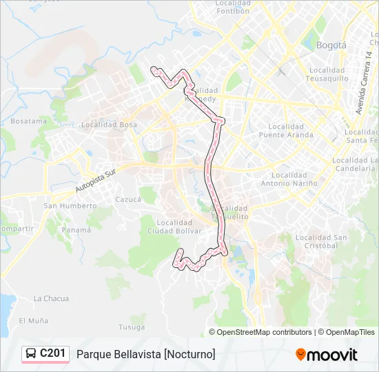C201 Bus Line Map