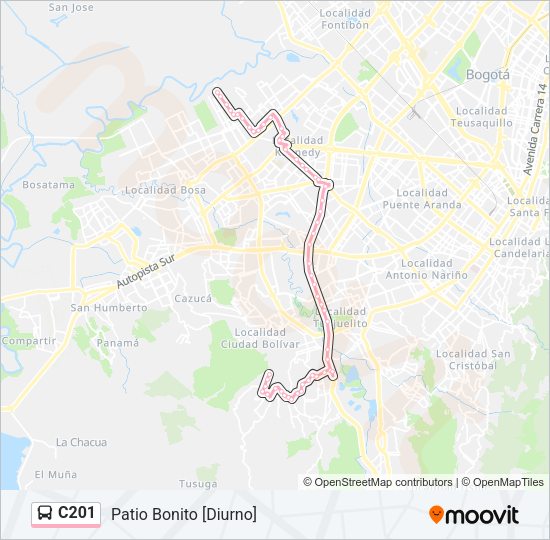 C201 Bus Line Map