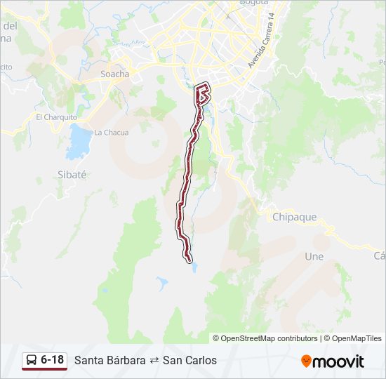 Mapa de 6-18 de SITP