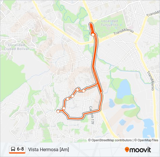 Mapa de 6-8 de SITP