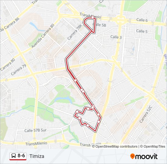 Mapa de 8-6 de SITP