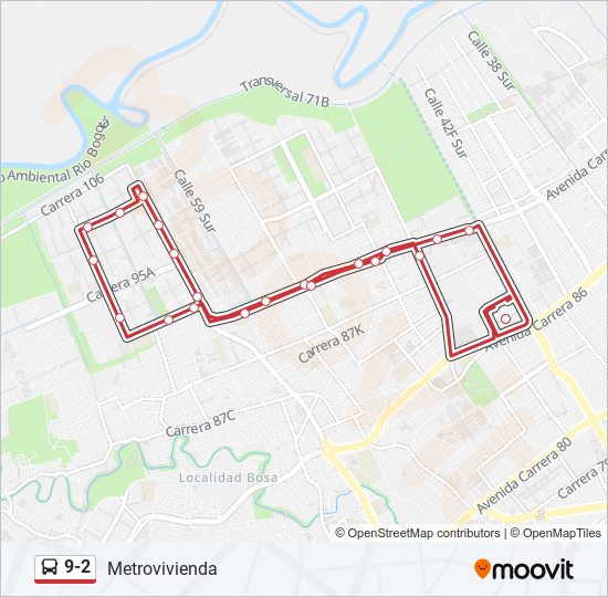 Mapa de 9-2 de SITP