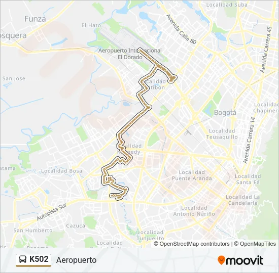 K502 Bus Line Map
