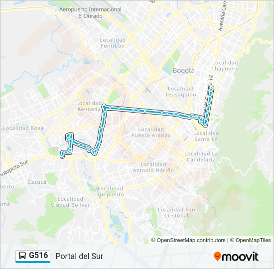 G516 Bus Line Map