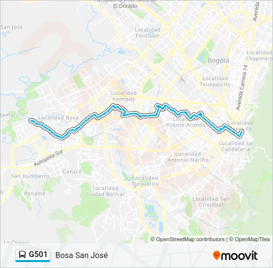 G501 Bus Line Map