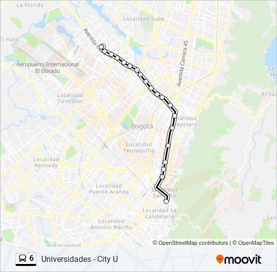 6 Transmilenio Line Map