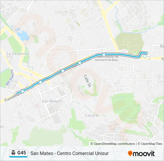 G45 Cable Car Line Map