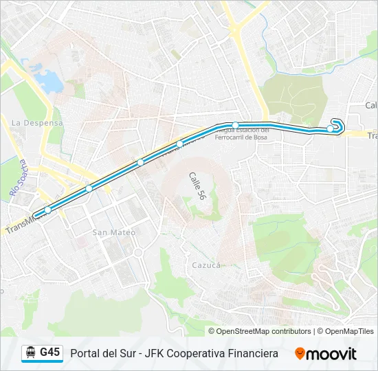 G45 Cable Car Line Map