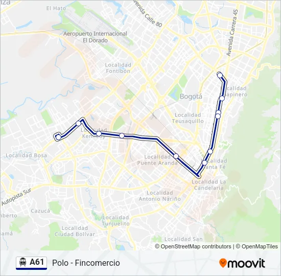A61 Cable Car Line Map