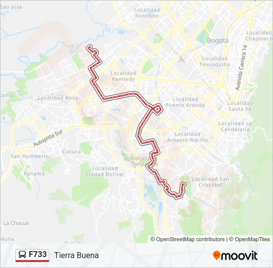 F733 Bus Line Map