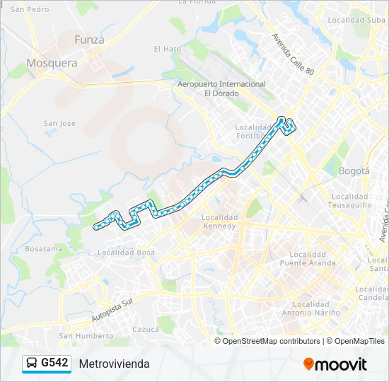 G542 Bus Line Map