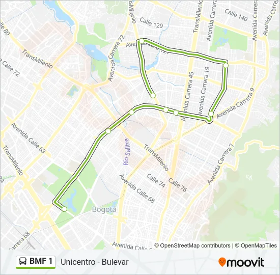 BMF 1 Bus Line Map
