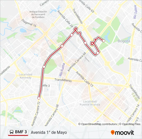 BMF 3 Bus Line Map