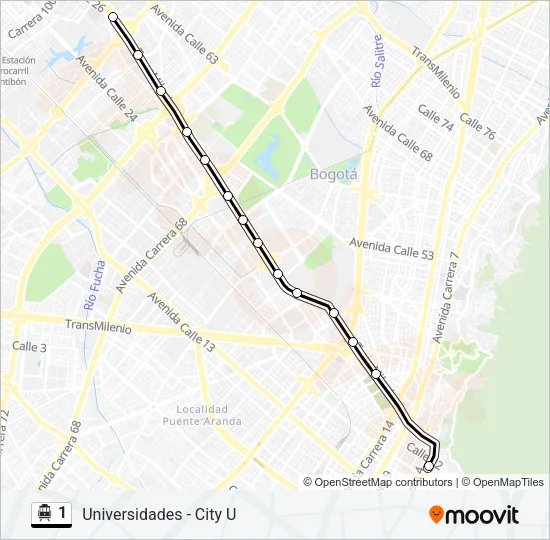 1 Cable Car Line Map