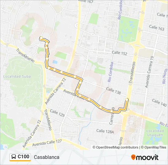 C100 Bus Line Map