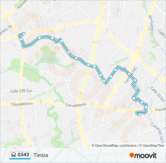 G543 Bus Line Map