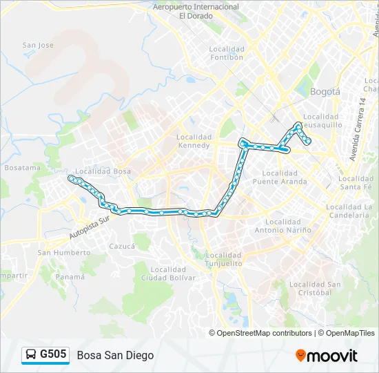 G505 Bus Line Map
