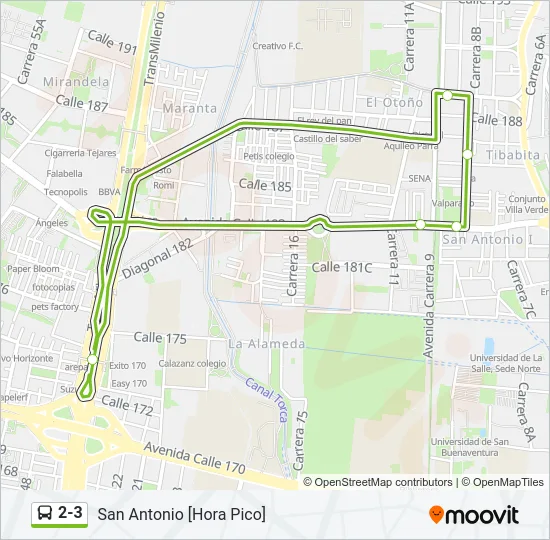2-3 Bus Line Map