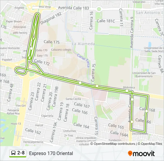 2-8 Bus Line Map