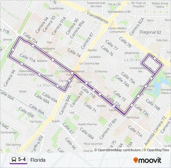 5-4 Bus Line Map