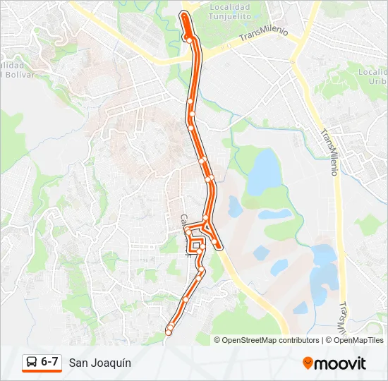 6-7 Bus Line Map