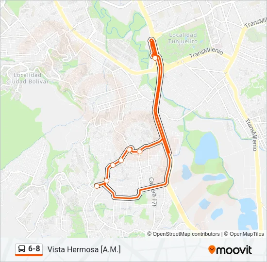 6-8 Bus Line Map