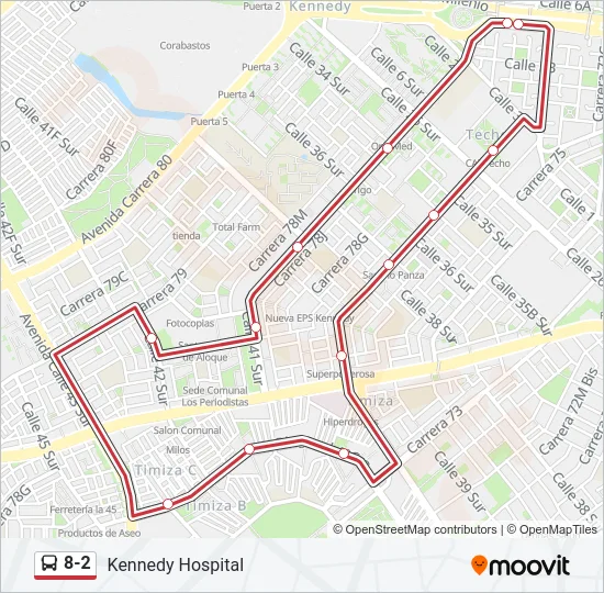 8-2 Bus Line Map