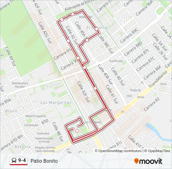 9-4 Bus Line Map