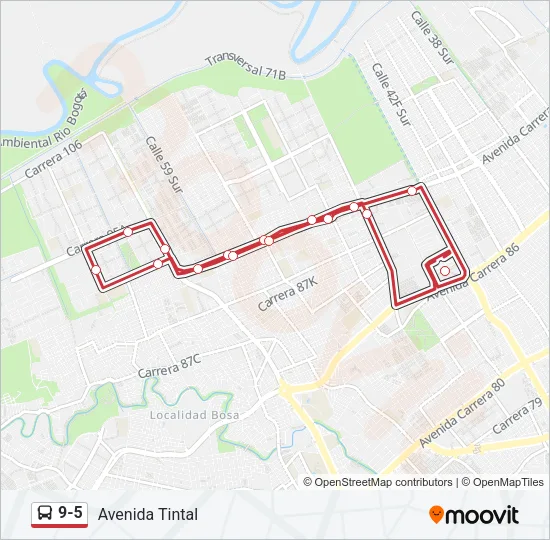 9-5 Bus Line Map